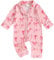 MAHUAOYIXI Toddler Girls Sleepsuits Long Sleeve Pyjama Sets Bow/Strawberry Print Button Down Romper Infant Jumpsuit Newborn Baby Clothes Sleepwear (Pink, 6-12 Months)
