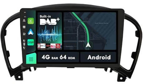 MISONDA 9 IPS Android 14 Car Radio Stereo For Nissan Juke 2010-2014 - [4G+64G] - [Built-in DAB+/Carplay+DSP+Android Auto GPS Navi ] - Camera+Mic - SWC 4G WiFi AUX DAB Head Unit