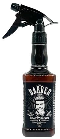 Eson Hair Water Spray Bottle 500ml, Whisky Style Spray Bottle for Hair, Barber Salon Hairdresser - Retro Stylish, Empty Refillable Sprayer for Shaving and Cleaning 500ml (Brown)