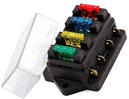JECOMPRIS Kasten 4 Kfz-Sicherungsblock autosicherungen kfz sicherungen Kfz Sicherungshalter -Fach Sicherungshalter kfz zubehör car Tools Sicherungsblock wasserdicht 12V Sicherungsblock Black