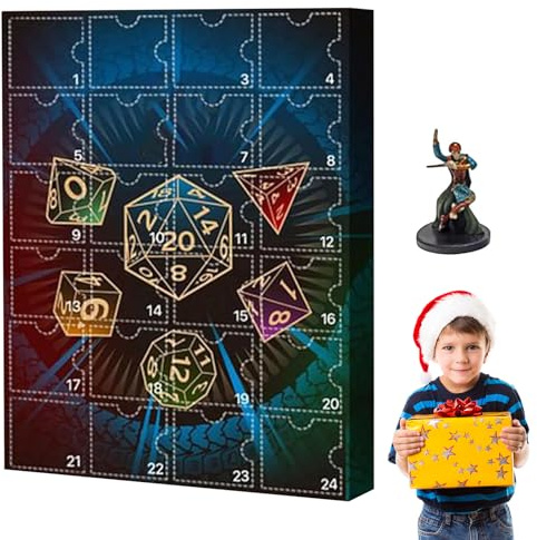 Dnd Advent Calendar 2024, Toy Advent Calendar 2024, Dnd Miniatures, Creative Dice Box Advent Calendar, Dnd Figures 24 Days Christmas Countdown Calendar For Kids And Adults ﻿ (A)