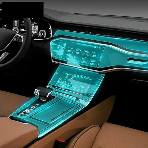 LeLeD TPU transparente Folie für Audi S6 RS6 2019 2020 2021 2022 2023,Auto Innen Aufkleber Mittel Konsole Ausrüstung Navigation Armaturen Brett