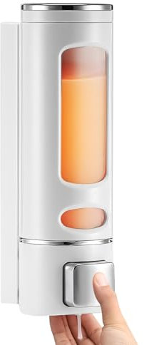 Desinfektionsspender Wandbefestigung, Seifenspender Wand Ohne Bohren, Desinfektionsmittelspender Für Desinfektionsmittel Handseifen Shampoo,300ml (Weiß)