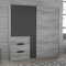 FORTE Universe Kleiderschrank 200, Moderner Schrank mit 2 Schwebetüren und 3 Schubladen, Holzwerkstoff, Nordisch Eiche Dekor/Unigrau, 200,1 cm breit, 209,7 cm hoch, 61,2 cm tief