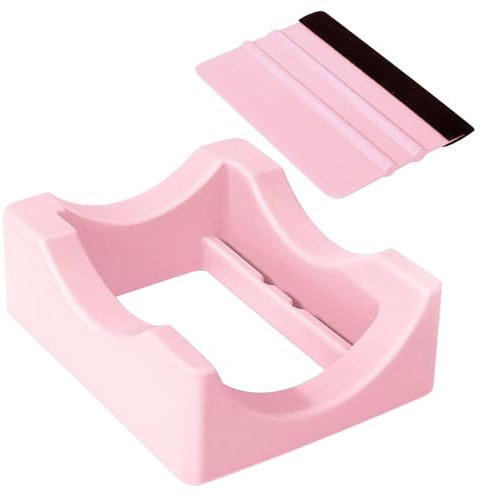 Premium Silicone Tumbler Cradle with Felt Squeegee, Anti-Slip Cup Holder for Vinyl Decal Application, Securely Holds Tumblers, Coffee Cups and Glass Jars During Crafting, Cleaning, Or Daily Use