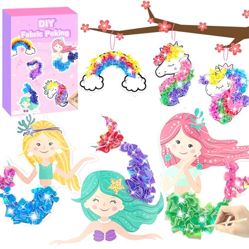 Poke Art Bastelset Kinder ab 4-10 Jahre,Basteln Mädchen 5 6 7 Jahre.DIY-Bastelsets,sauberer Spaß für Kinder,Bastelset Spielspielzeug,Kreativ Set für Kindergeburtstag Geburtztag Geschenk für 4-12 Jahre