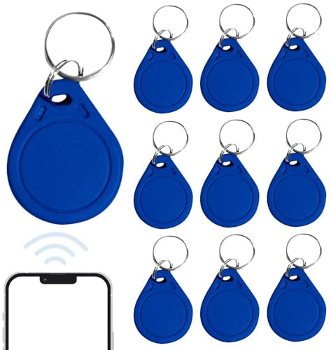 Quesuc 10 Stück Nfc Tag Anhänger, 40X32Mm, Nxp Nfc Chip, Tag 13,56 Mhz Rfid-Schlüsselanhänger, Kompatibel Mit Allen Nfc Smartphones Und Tablets