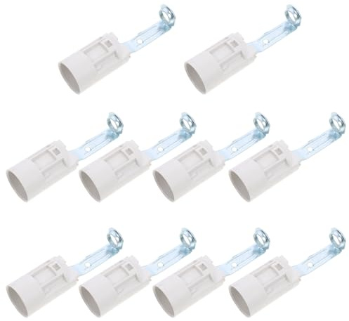 Douille pour Candélabre E14, Filetage Robuste, Lot de 10 | Installation Facile, Usage Bar et Lampe de Table, Plastique Alliage Zinc Cuivre, Blanc