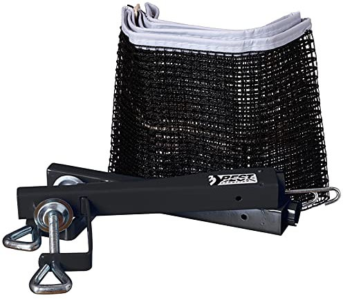 BEST SPORTING Tischtennis-Netz Garnitur schwarz I Tischtennisnetz Outdoor & Indoor I Wetterfestes Tischtennis Zubehör I stabiles Netz für Tischtennisplatte Outdoor I 15 cm Netzhöhe