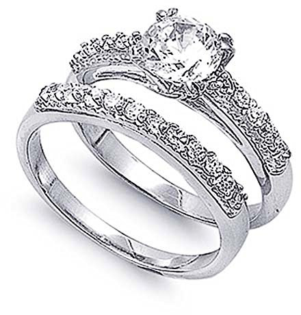 kleine Schätze - Ensemble Damen-Ring / Verlobungsring de fiançailles und alliance - 925 Sterlingsilber - Zirkonia
