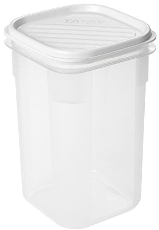 Tatay Fiambrera de Alimentos, Hermética, 1L de Capacidad, Tapa Flexible a Presión, Libre de BPA, Apto Microondas y Lavavajillas, Color Blanco. Medidas: 10 x 10 x 16.5 cm