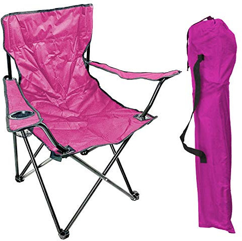 Faltstuhl Pink Rosa Campingstuhl Anglerstuhl Getränkehalter Anglersessel, Holz