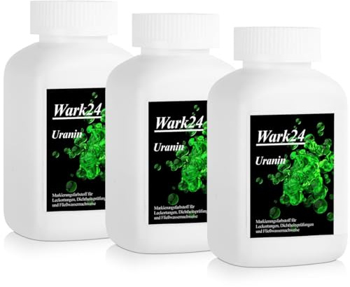 Wark24 Uranin, gelb-grüner Markierungsfarbstoff Fluorescein, 3 x 100 g, Wasserfärbemittel zur Leckageortung, umweltfreundliches Lecksuchmittel
