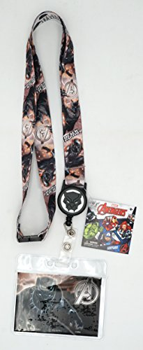 Monogram Marvel Avengers Black Panther Cordon with Retractable Titulaire de la Carte