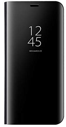 Clear View Standing Cover Huawei Mate 20 Lite,Weideworld Flip Case Cover con Funzione Stand Protettiva Custodia per Huawei Mate 20 Lite,Nero