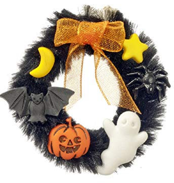 Melody Jane Puppenhaus Halloween Kranz Gespenstische Haustür Zubehör 1:12 Maßstab