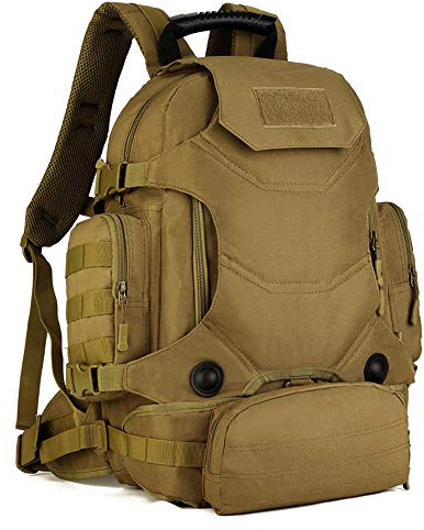YUHAN Molle Backpack 40L Tactical Military Rucksack Hiking Backpack Multi-Compartment Bag for Camping Hiking Trekking Hunting Water-Resistance Pack Green