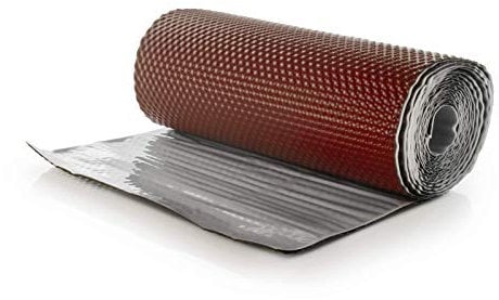 DQ-PP WANDANSCHLUSSBAND | Länge 5m | Breite 300mm | Kastanierot RAL 8012 | hochwertiges Aluminium und Butyl | Selbstklebend | Dach Kaminanschlussband 3D Struktur Dachabdeckung Aluminiumband