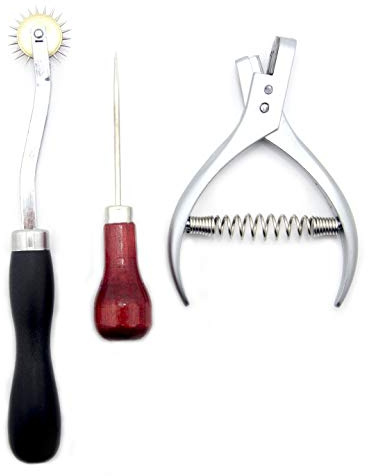 HAND® A Set of 4 Inch Clickers Awl, Needle Pointed Tracing Wheel and Pattern Notcher for Fashion Professionals and Students