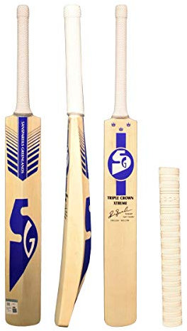 SG Triple Crown Xtreme Cricketschläger aus englischem Weidenholz mit Fledermaus-Abdeckung & Fledermaus-Griff