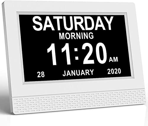 NIOKE Reloj Calendario Con Fecha, Día y Hora | Alzheimer | Tercera Edad [Clase de Eficiencia Energética A+++]