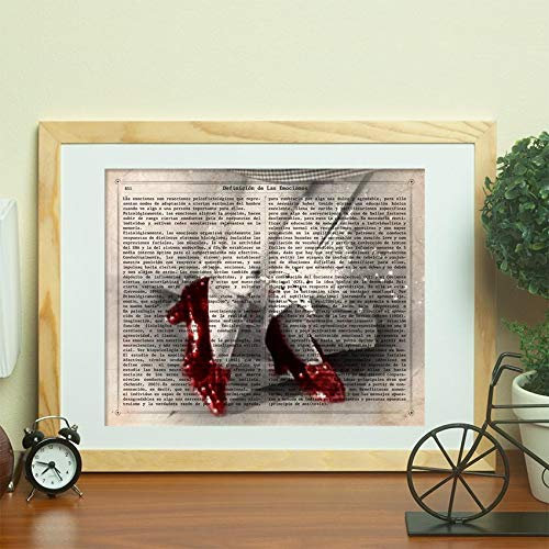 Nacnic Poster Zauberer von Oz und Dorothys Schuhe. Vintage Stil Poster von Hollywood mit Definitionen von Filme. A4-Format