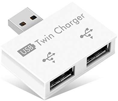 Hub USB 2.0 2 Porte, Doppia Presa USB, Portatile Sdoppiatore USB, 2 Porta Splitter Hub, Adattatore da Maschio a Doppio USB Femmina per Computer Portatili, Supporta la Ricarica, Bianca