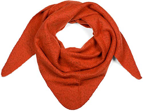 styleBREAKER Damen XXL Strick Dreieck Schal einfarbig leicht meliert, Dreiecktuch, Winter Schal warm weich, Tuch 01017128, Farbe:Orange