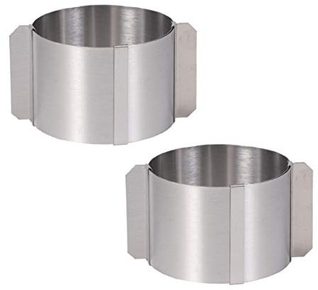 YARNOW 2 Stück Mousse Ringe Dessertring Verstellbar 6-10CM Mini Tortenring Kochringe Kleine Kuchenform Dessert Schimmel Speisering Kuchenring Form für Schokoladenmousse Kuchen Küche Zubehör