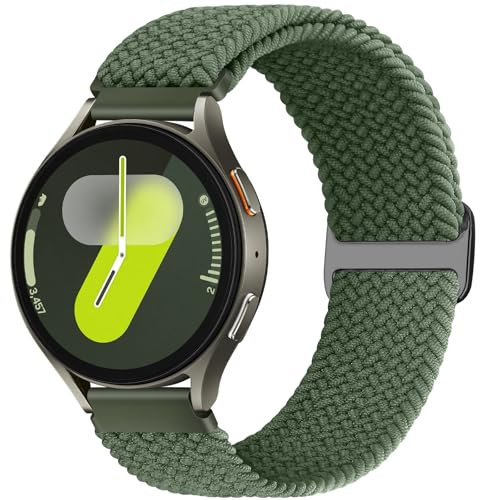Runostrich 20mm Armband Geflochtenes Solo Loop Kompatibel mit Samsung Galaxy Watch 7/6/5/4/FE 40mm 44mm/Watch 6/4 Classic 43mm 47mm 42mm 46mm/Watch5 Pro/Garmin Vivoactive 5/3/Garmin Venu Damen Herren