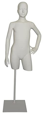 Casual Kinder-Torso, Schaufensterpuppe Mädchen 10 Jahre inkl. Standfuß, GDB300