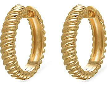 JETTE Damen-Creolen 925er Silber One Size, Gelbgold 32019583