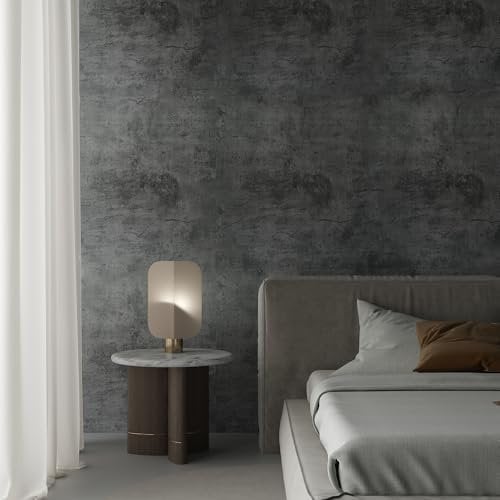TOTIO Dunkelgraue Selbstklebende Tapete 60CMx9M 3D Betonzement Textur Verdickt Matt Wasserfeste Möbelfolie Vinyl-Wandaufkleber Wandbild im Industriestil DIY-Dekorpapier Graue Abzieh und Klebetapete