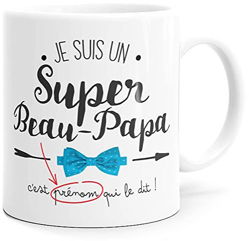 Luigi Collection Mug Personnalisable Beau Papa Fête des Pères Prénom Idée Cadeau Original Homme Tasse Message Personnalisé Humour Drôle Super Beau Père Mari Ami pour Anniversaire Noël Fête.