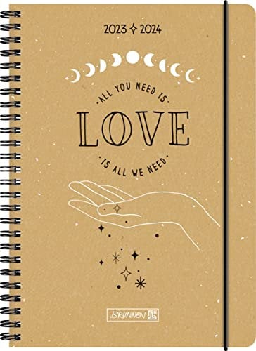 BRUNNEN Schülerkalender „Love“ 2023/2024 2 Seiten = 1 Woche A5 natur