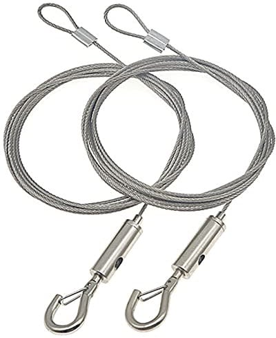 KOSHIFU 2 Stück Drahtseil Edelstahl 1.5mm x 2m Einstellbar Stahlseil mit Ösen Spannseil zum Aufhängen von Lampen Bilderrahmen Kleidung, Tragfähigkeit 30KG