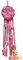 Coccarda fiocco nascita Rosa Diametro 34 H 180 centimetri, materiale TULLE e pvc