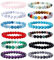 LOLIAS 12 Stück 8mm Natürliche Perlenarmbänder für Damen Herren Natürliche Kristallsteinarmbänder Stretch Statement Schutzarmband Charme Perlen Paare Armbänder Schmuck Geschenke