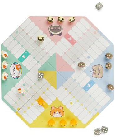 Balvi Juego de Mesa parchís Purrchisi Clásico Juego de Ludo con diseño Original Inspirado en el estil