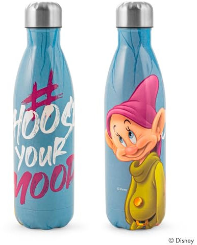 H&H Cucciolo Graffiti Bottiglia Termica Bimbo, Borraccia in Acciaio Inox, Decorata, Lt 0,5, Ermetica, BPA Free