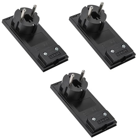 FANTON 80066-B3 3 pz Spine schuko ultrapiatta salvaspazio orientabile 2P+T 16A mod. CLOCK colore nero