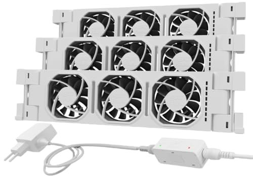 Heatfan 3 Basic Trio Set – Universeller, Energiesparender Radiator Ventilator, Geräuschloser Betrieb, Spart bis zu 30% Heizkosten, Passend für alle Radiatoren und Konvektoren, White - Trio set