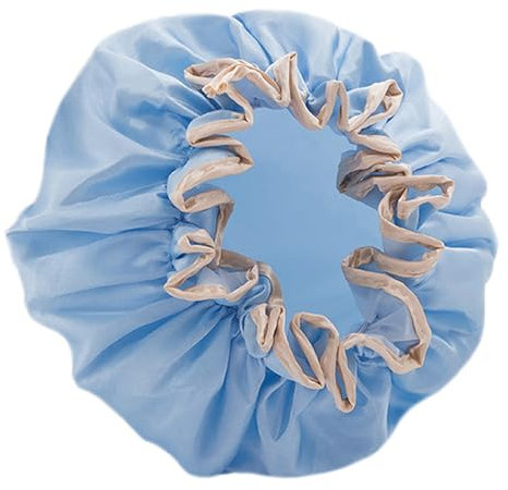 Gorros de ducha impermeables para mujer – Azul Gorro de ducha reutilizable – para duchas, sauna, cuidado personal, mantener el cabello seco, etc