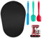 Oudizz Tapis coulissants pour appareils de cuisine pour batteur sur socle KitchenAid et 2 spatules en silicone pour la cuisson - Tapis coulissants compatibles avec 4,5-5 Qt