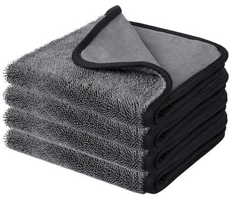 Shiny Bath Trockentuch,4 Stück 30x40cm Fast Dry XXL Duschkabinen Tuch Trockentuch zum Wasser Abziehen in Dusche & Bad