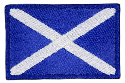Schottland Flagge klein Aufnäher zum aufbügeln oder aufnähen Bügelbild Aufbügler für Kleidung gestickter Bügelflicken Applikation Patch Größe 4,5 x 3,0 cm