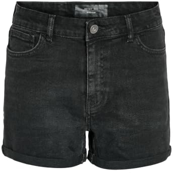 NOISY MAY Damen Jeansshorts mit Knopfverschluss und umgeschlagenem Saum