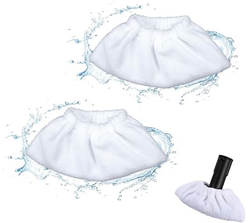 Nettoyage à la vapeur en microfibre pour la buse manuelle, ensemble de chiffons éponge, housse en coton éponge, compatible avec la plupart des Nettoyeur à vapeur (2PCS)