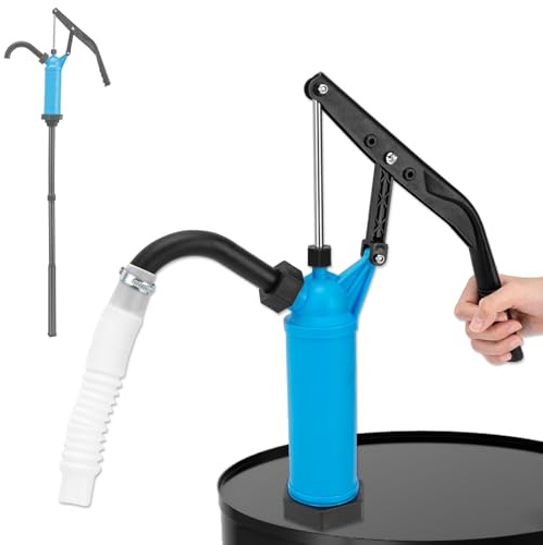 GDDGHS 55 Gallon Drum Pump Lever Action Barrel Pump Plastic | Fits 5-55 Gal Drums, Corrosion-Resistant PP & ABS. For Fuel, Water, Acidic Solutions. 9.5 oz per Stroke, Adjustable Height