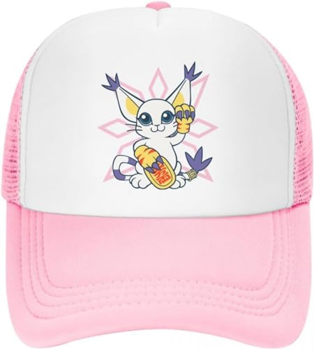 BDJYHACP Baseballkappe Snapback Sonnenhut Lucky Gatomon Klassische Baseballkappe Monster Digital Sleeve Mesh Net Beanie stilvolle Trucker-Hüte verstellbare Visierkappen Baseballkappen Sport